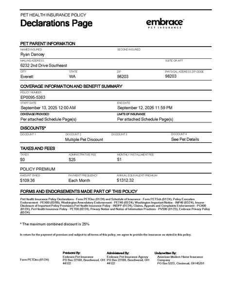 File:Declaration Page and Schedule of Insured Pets.pdf