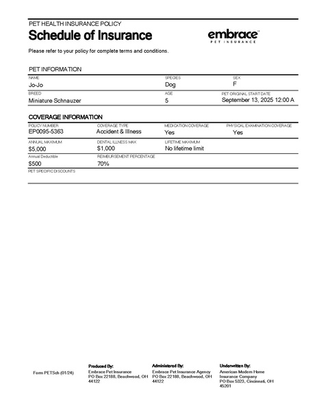 File:Declaration Page and Schedule of Insured Pets.pdf